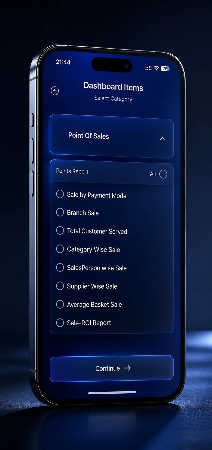 iNextERP Mobile POS Interface